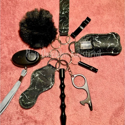 Önvédelmi Kulcstartó alap szett - fekete