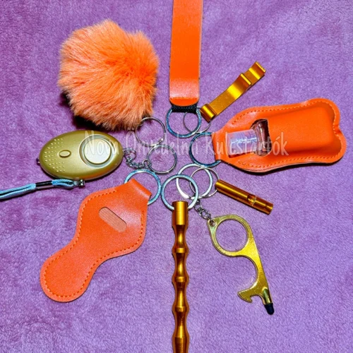 Önvédelmi Kulcstartó alap szett - narancssárga