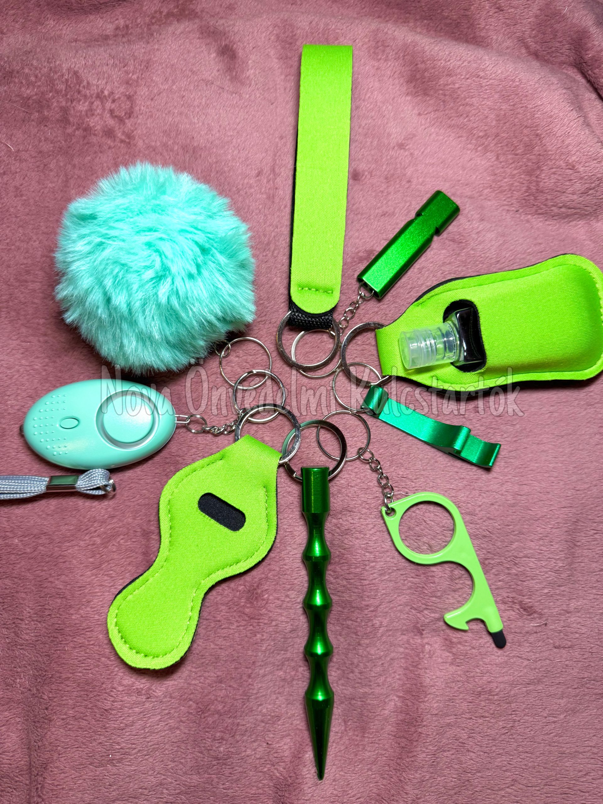 Önvédelmi Kulcstartó alap szett – zöld