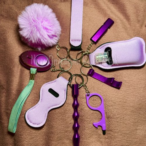 Önvédelmi Kulcstartó alap szett – lila