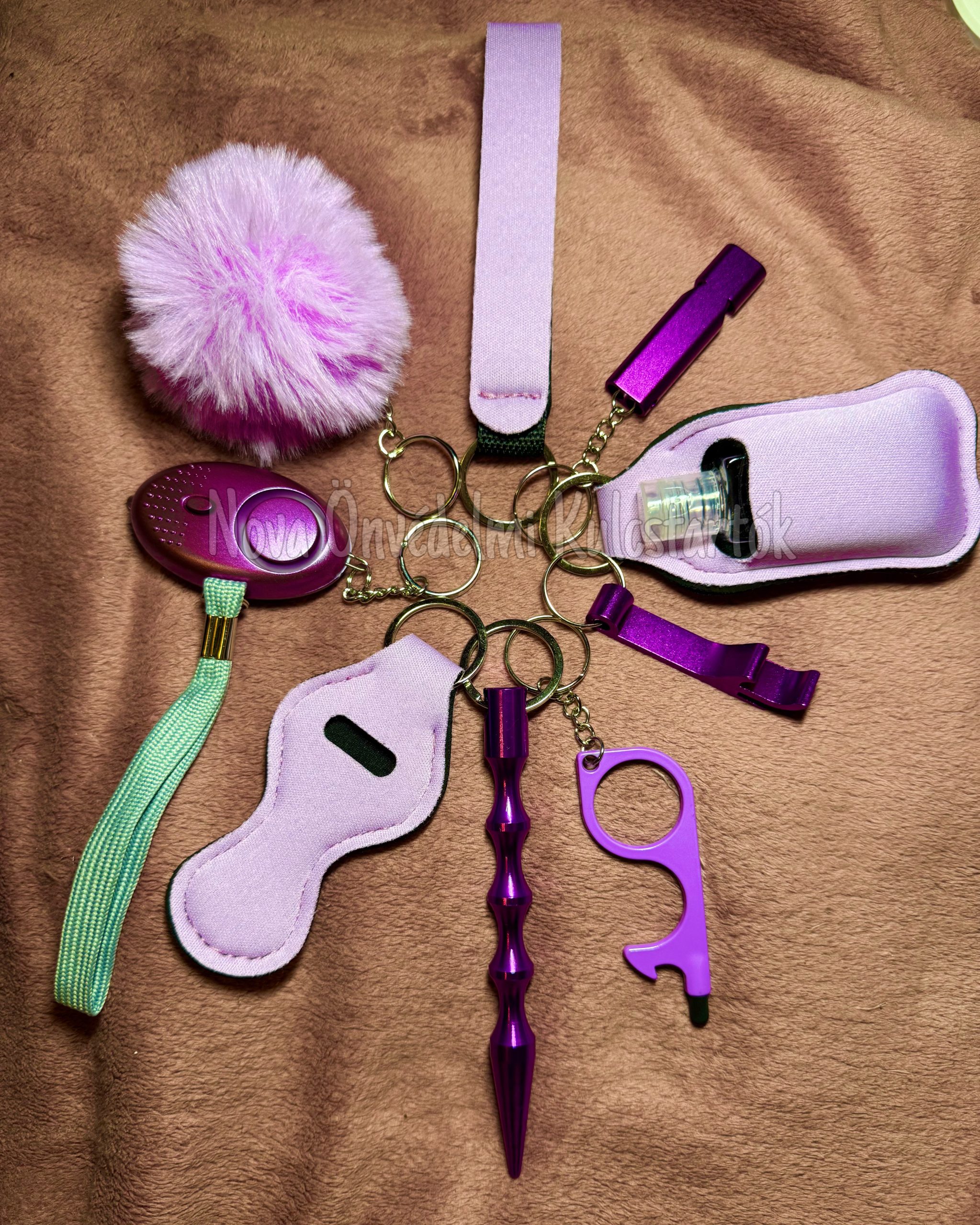 Önvédelmi Kulcstartó alap szett – lila