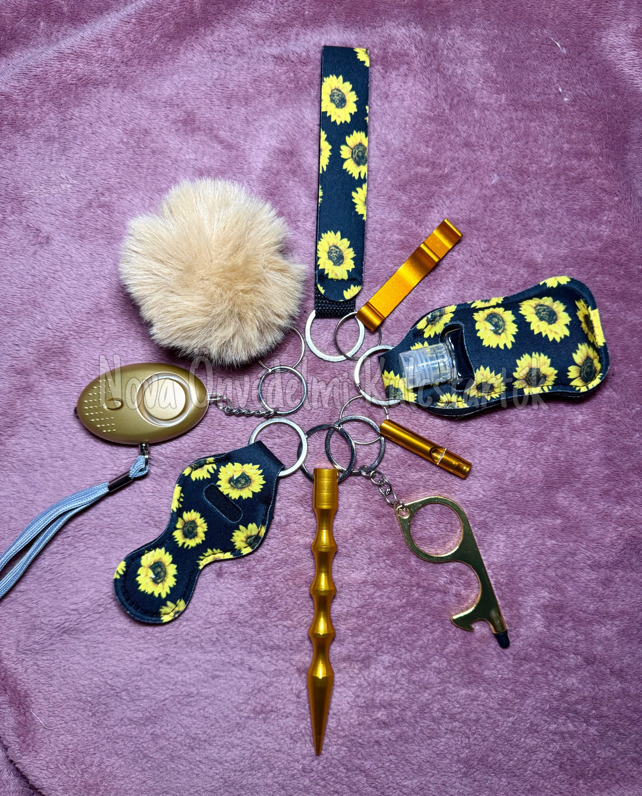 Önvédelmi Kulcstartó alap szett – arany-fekete